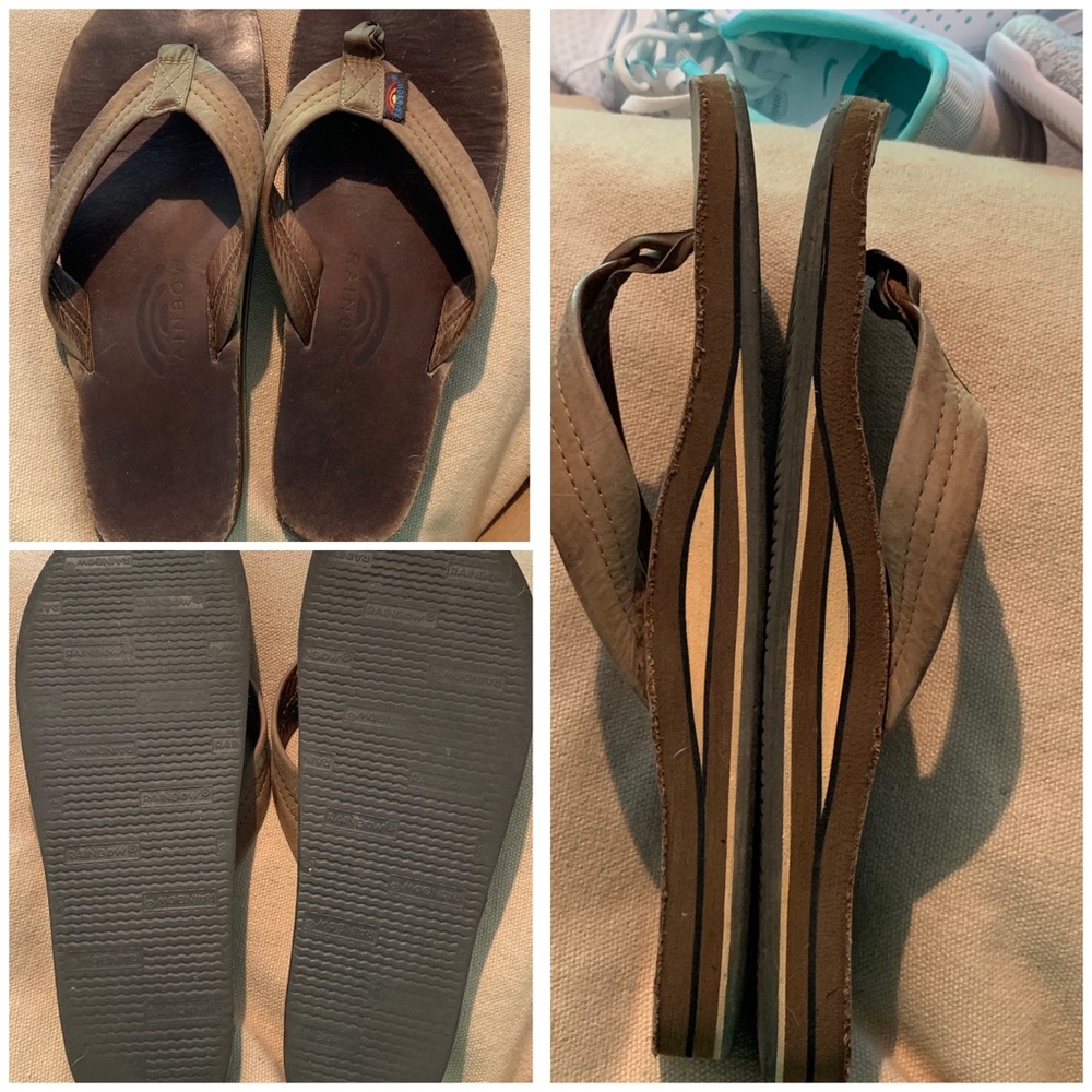 Rainbow flip flops
